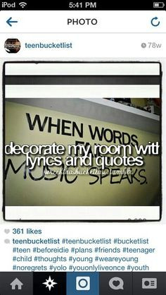 Decorate my room with quotes an lyrics