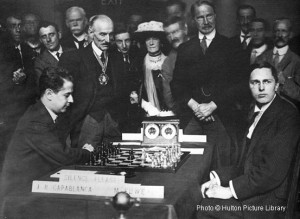 Euwe-Capablanca at London tournament of 1922.