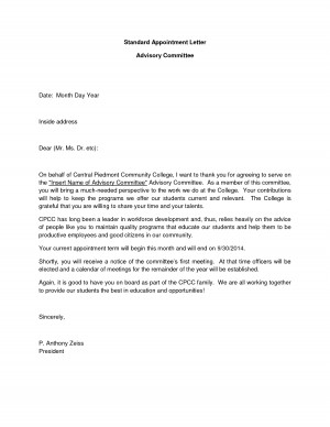 Committee Acceptance Letter Sample