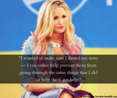 Demi Lovato Quote (About help, prevent, rehab, rolemodel, story, young ...