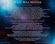 What Will Matter - poem by Michael Josephson