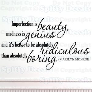IMPERFECTION-IS-BEAUTY-MARILYN-MONROE-Quote-Vinyl-Wall-Decal-Sticker ...