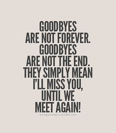 ... the end. They simply mean I’ll miss you, until we meet again! More