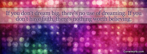 If you don't have faith Facebook Cover