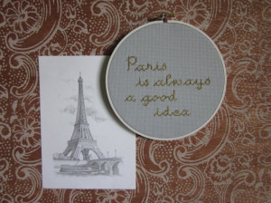 ... - Sabrina/Audrey Hepburn quote embroidery wall art - framed in hoop