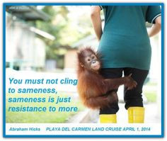 You must not cling to sameness. Sameness is just resistance to more ...