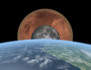 Earth Moon Mars