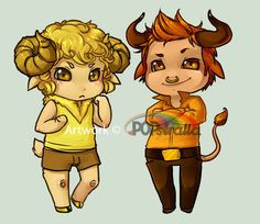 Aries and Taurus by Pop-stralla More