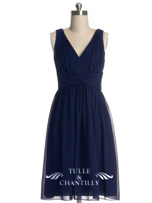 navy blue chiffon bridesmaid dresses