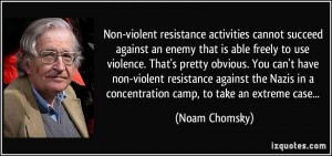 Non-violent resistance activities cannot succeed against an enemy that ...