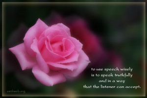To use speech wisely is to speak truthfully and in a way that the ...