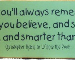 Christopher Robin to Winnie the Poo h quote primitive wood sign ...