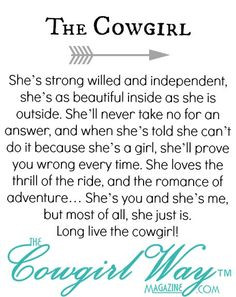 Cowgirls Quotes, Long Living Cowgirls, Country Girls, Country Quotes ...