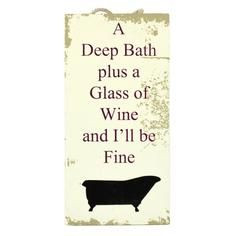 Wine and Bath Hanging Sign