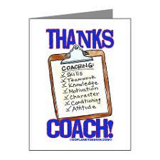 Thanks Coach Clipboard Note Cards Pk of 10 for