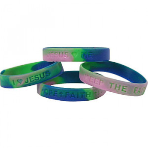 Silicone Religious Sayings Bracelet Pkg/12