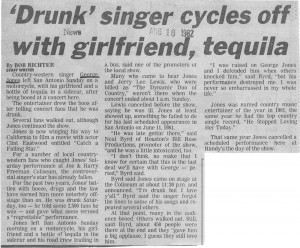 George Jones ‘cycled off with girlfriend, tequila’ from 1982 S.A ...