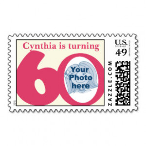 Turning 60 birthday girls photo stamp