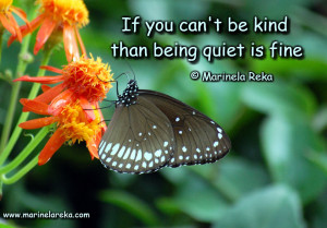 Quote about being quiet, marinela reka