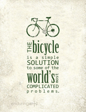 Bicycle is a Simple Solution Art Print in Pavement Grey