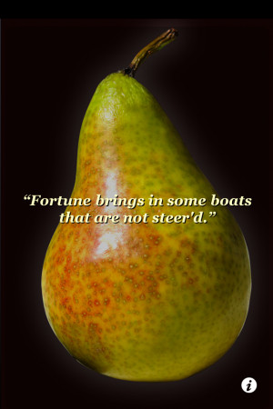 ... animated pear shakes pear you shake the pear and then you get a quote