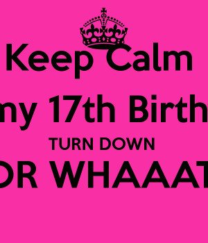Turn Down For What Its My 17 Birthday It's my 17th birthday turn