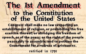 1st Amendment to the U.S. Constitution. How much will it cost you, not ...