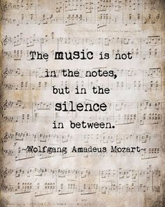 Mozart Music Quote Musical Notes Vintage Style Sepia Natural For the ...