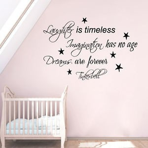 Tinkerbell Wall Decals Quote Laughter Vinyl Sticker Decal Nursery ...