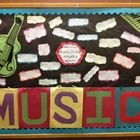 is a Music Advocacy Bulletin Board. On the bulletin board are quotes ...