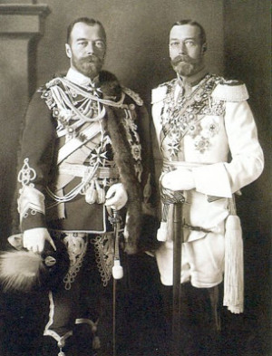 King George V (right) with his first cousin Tsar Nicholas II, Berlin ...