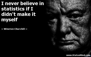 ... statistics if I didn't make it myself - Winston Churchill Quotes