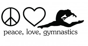 Details about Peace Love Gymnastics Sticker / LARGE Vinyl Wall Decal ...