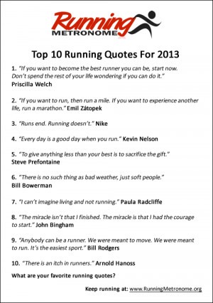 Top 10 Running Quotes For 2013