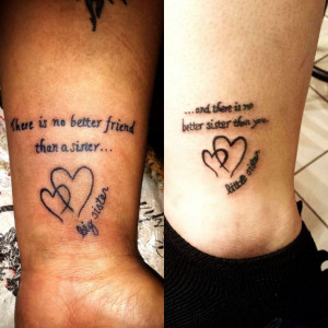 My second tattoo on the right... Sister tattoos