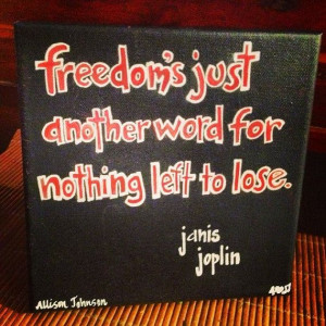 ... janis joplin quote on 8X8 Navy Blue Canvas. on Etsy, $20.00