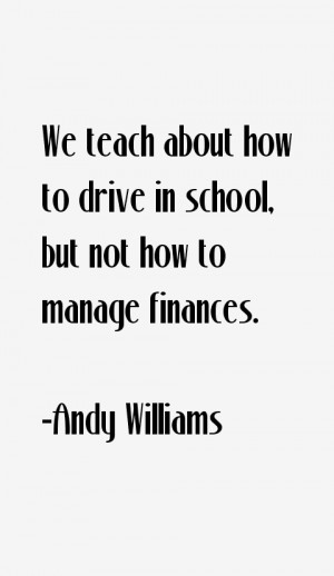 We teach about how to drive in school but not how to manage finances