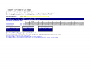 msn moneycentral stock quotes Internet