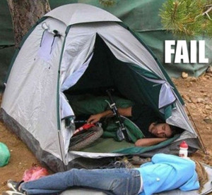 Most popular tags for this image include: camping, fail, funny and ...