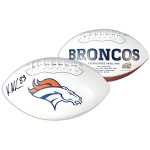 NFL - Wes Welker Denver Broncos Autographed White Panel Football