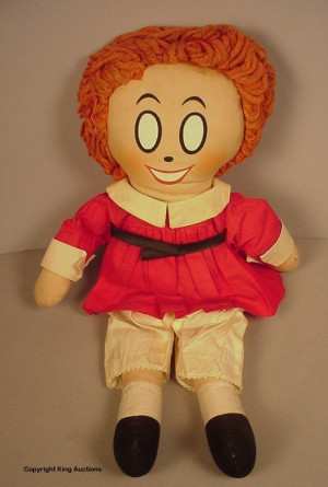 Little Orphan Annie Cloth Doll Vintage