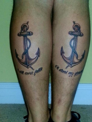 Anchors Christian Tattoos On Back Legs