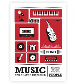 Lab No.4 Bono Musician Retro Inspirational Quotes Typography Poster