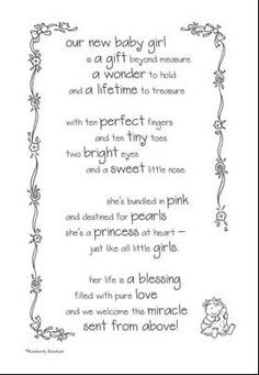 Baby Girl Poems And Quotes | Baby Girl Poem - $1.19 : Zen Cart!, The ...