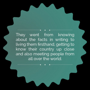 They went from knowing about the facts in writing to living them