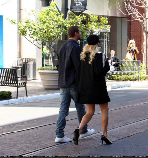 Paris Hilton and Stavros in love at the Grove in Hollywood, February ...