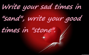 Write Your Sad Times Sand Picture Quotes