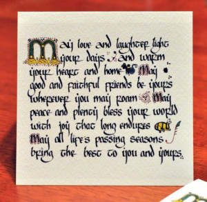 Irish Blessing Greeting Card - Celtic Calligraphy