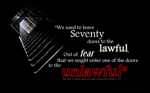 : “We used to leave sevety doors to the lawful, out of fear that we ...