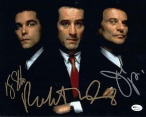 Goodfellas Robert De Niro Joe Pesci And Ray Liotta Triple Autographed ...